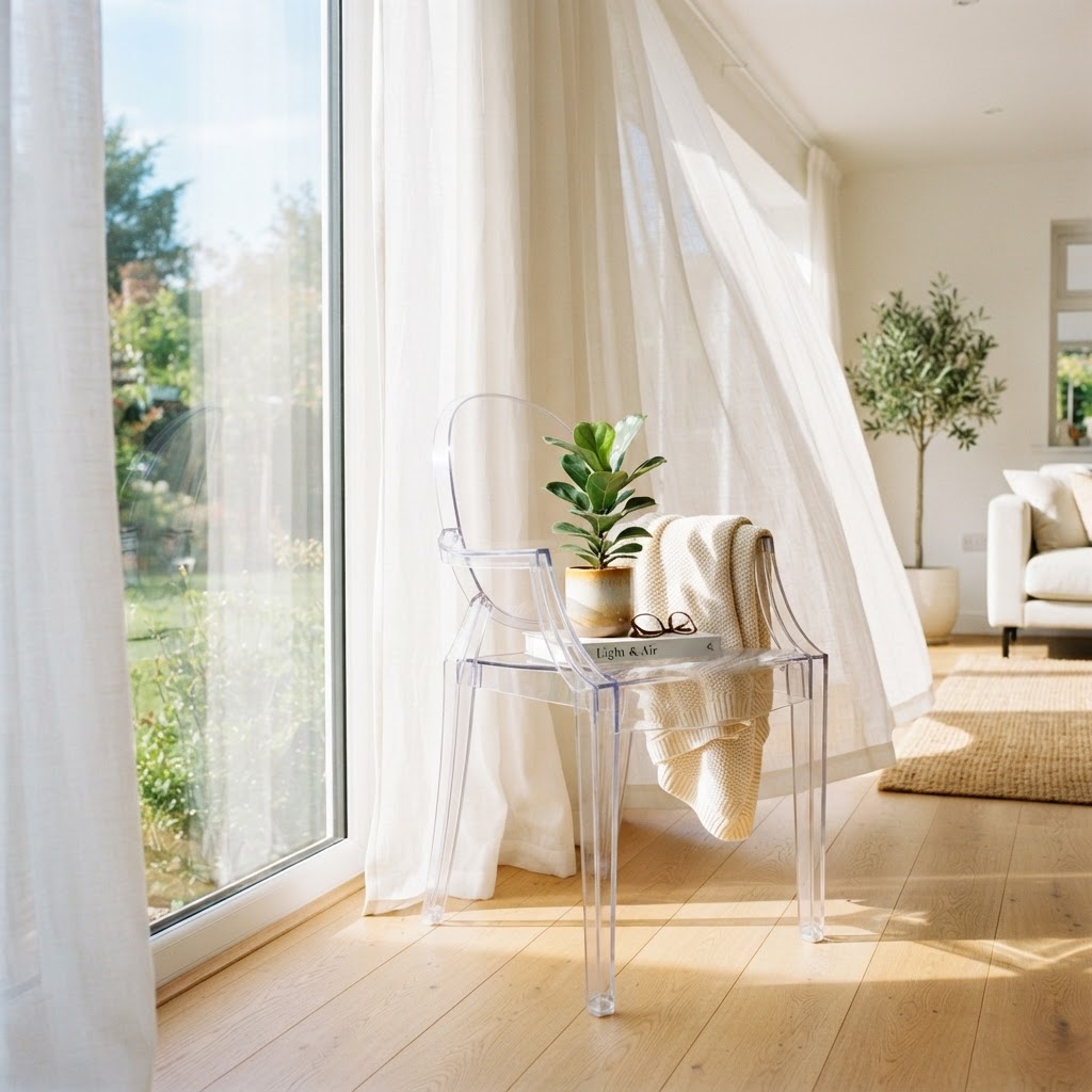 Acrylic furniture is a game-changer for maintaining a light, open aesthetic.