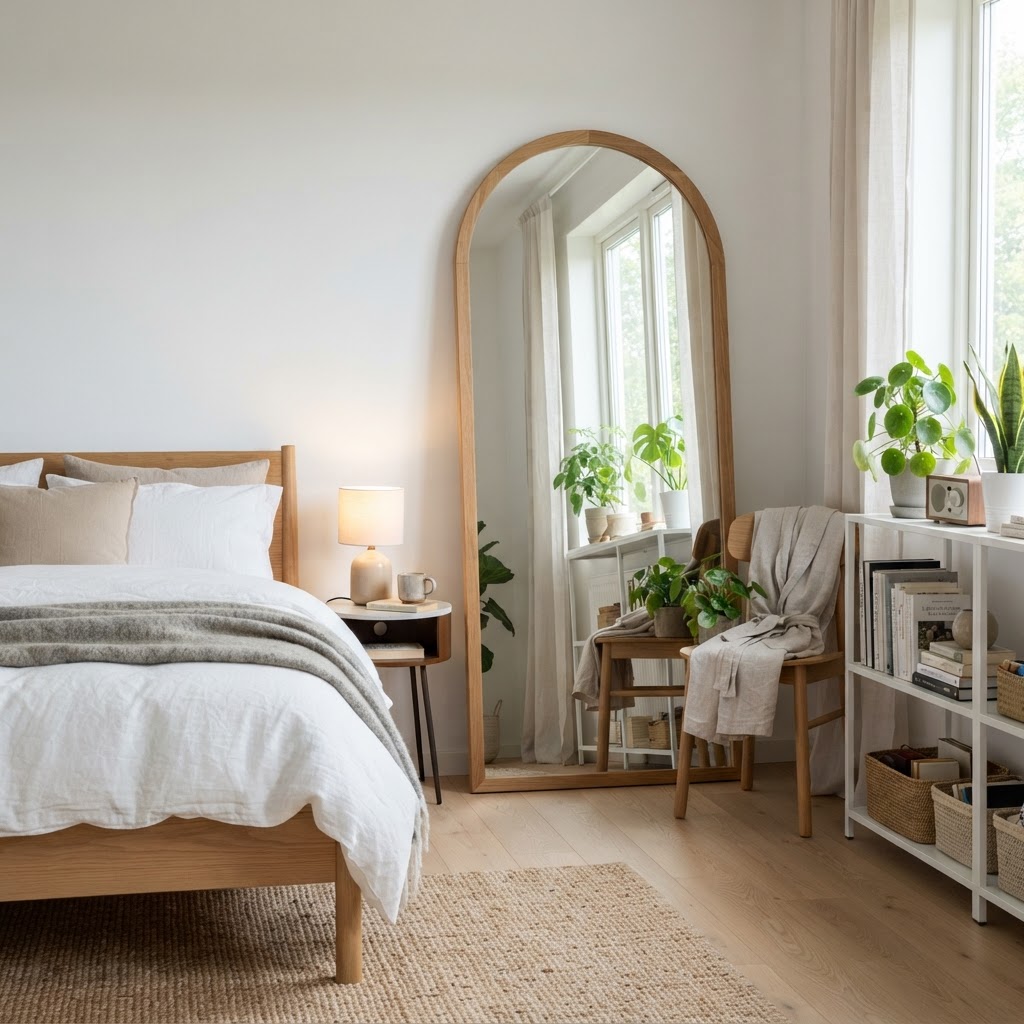Large mirrors can effectively double the visual depth of a small room.