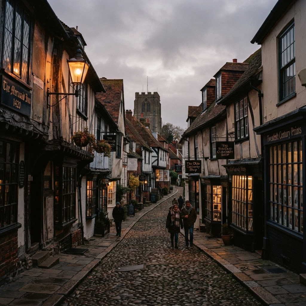 The medieval character of Rye's historic streets.