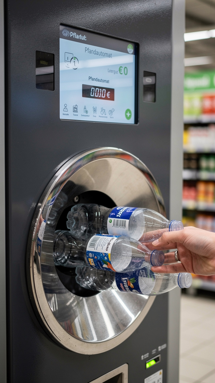 Using the Pfand machine is a quick way to recycle and earn money back on your bottles.