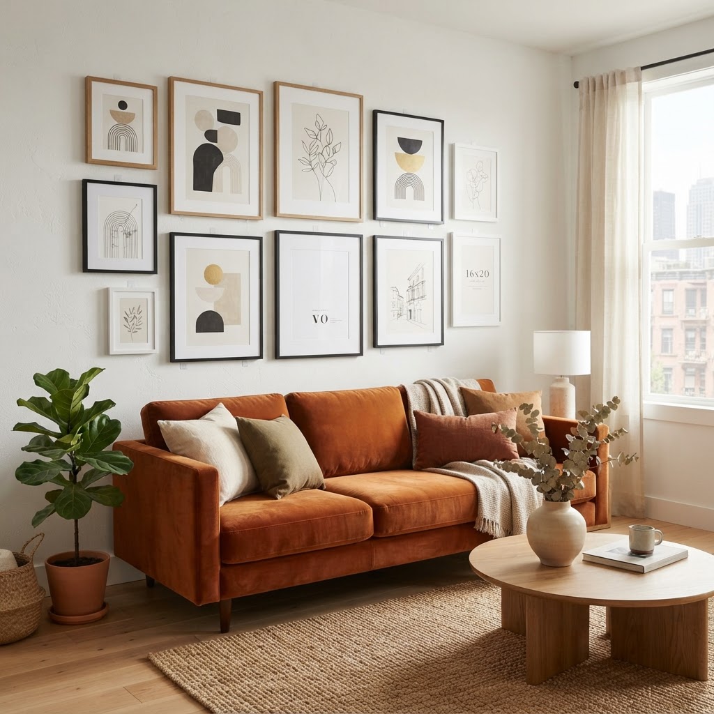 Create a custom gallery wall without putting a single nail in the wall.