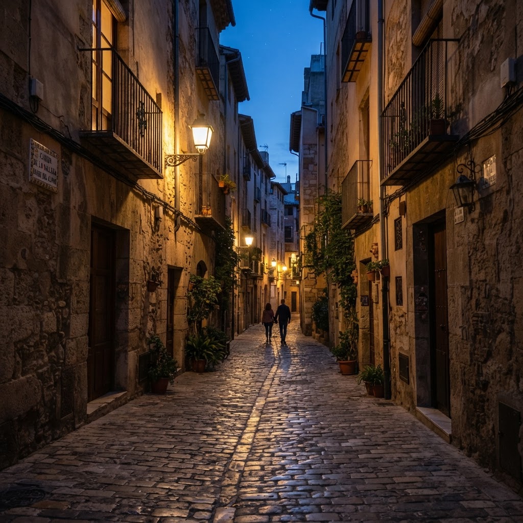 Atmospheric shadows in the historic Jewish Quarter.