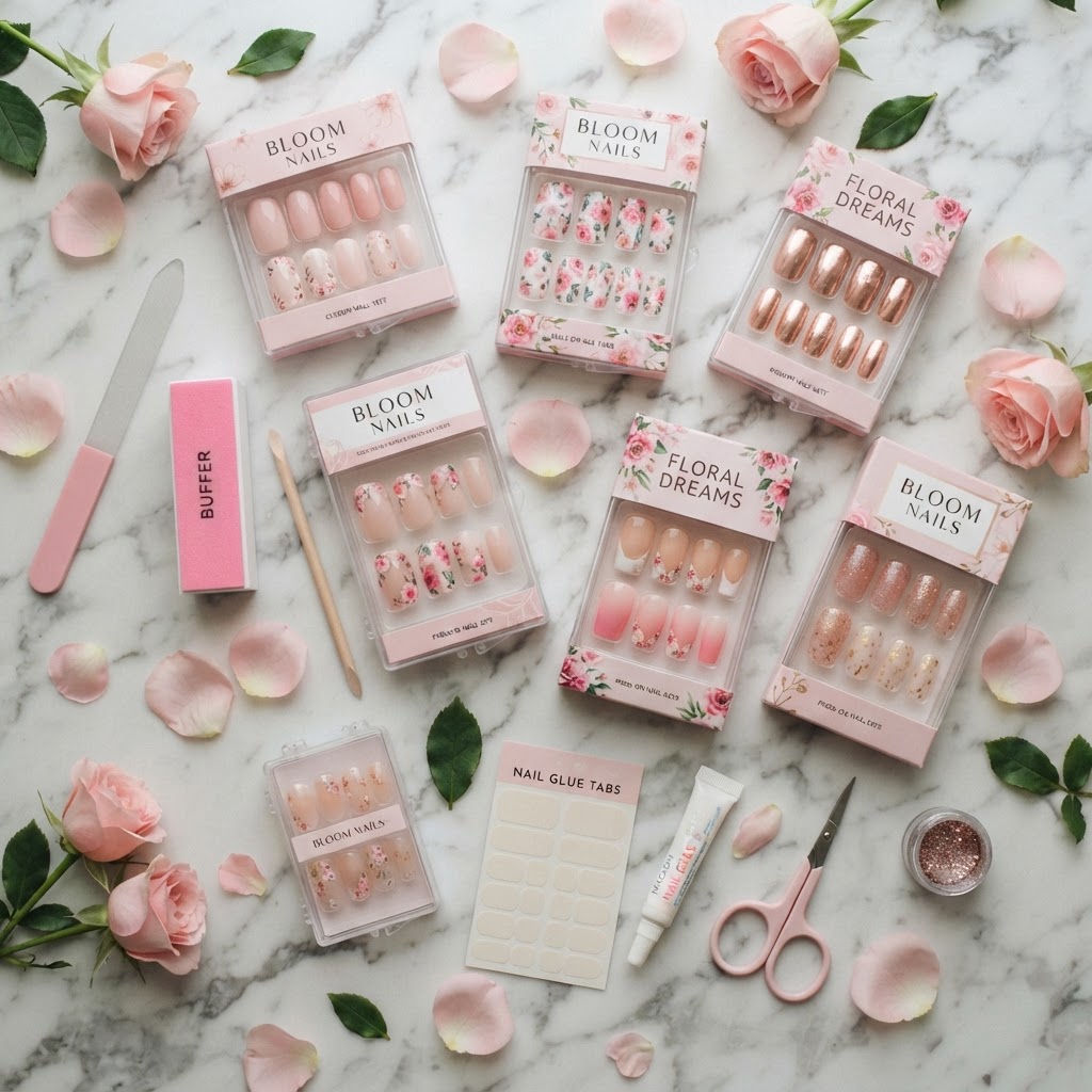 A complete DIY press-on nail kit for achieving a professional look.