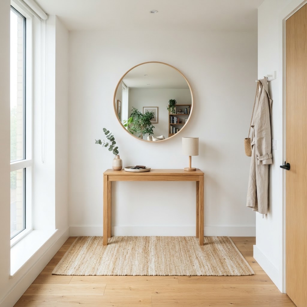 A slim console table is perfect for small apartment entryways.