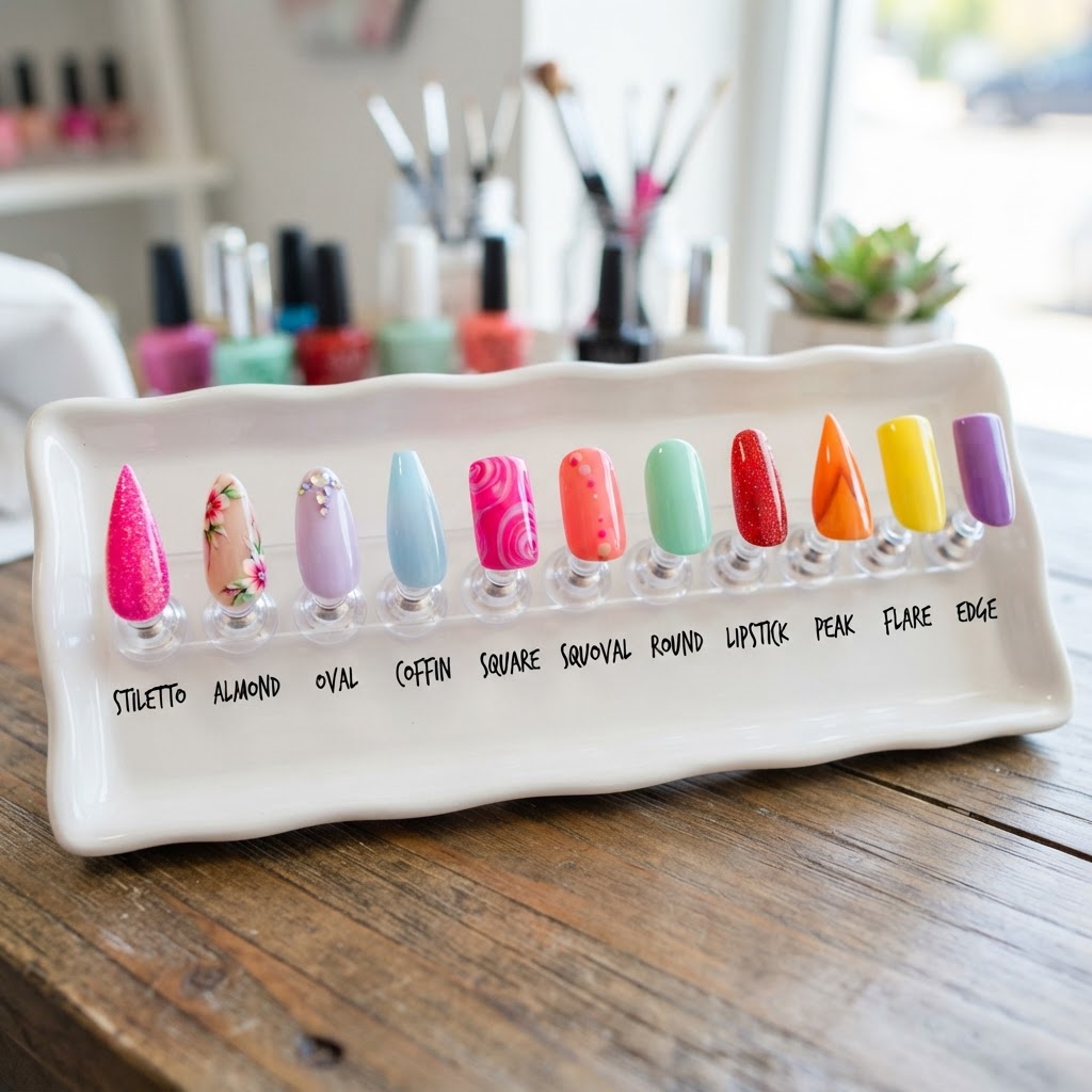 Choose the nail tip shape that best complements your personal style.
