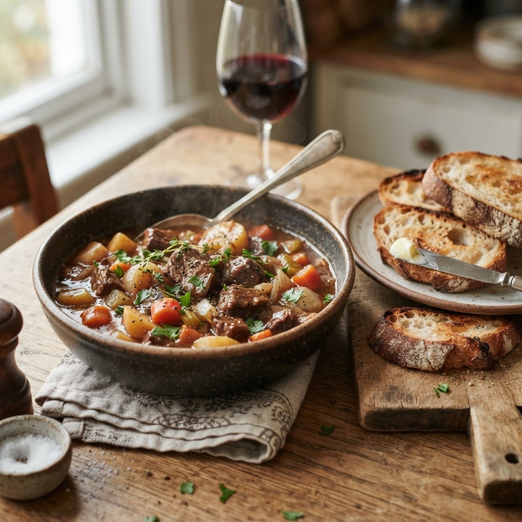 The perfect bowl of beef stew should have tender meat and rich, thick gravy.