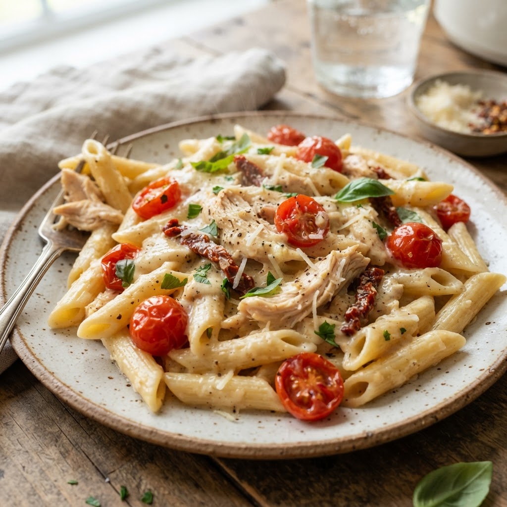 Serve this flavorful chicken over your favorite pasta for a complete, comforting meal.