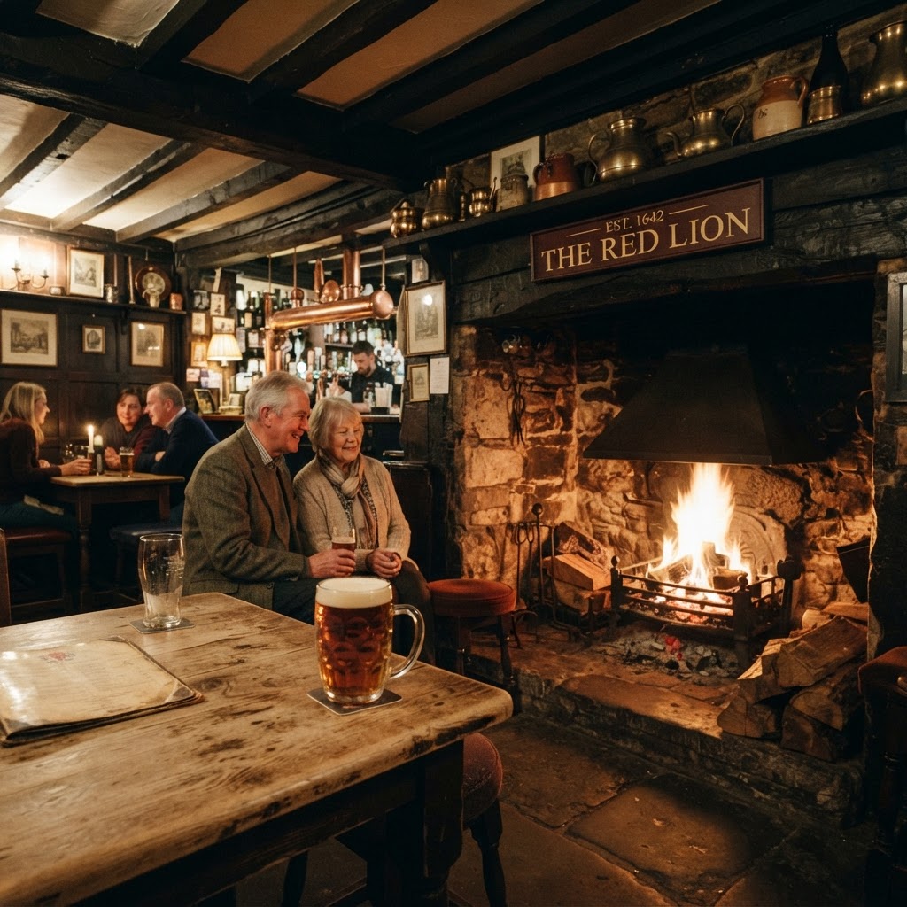 Find warmth and comfort in the historic pubs of England.