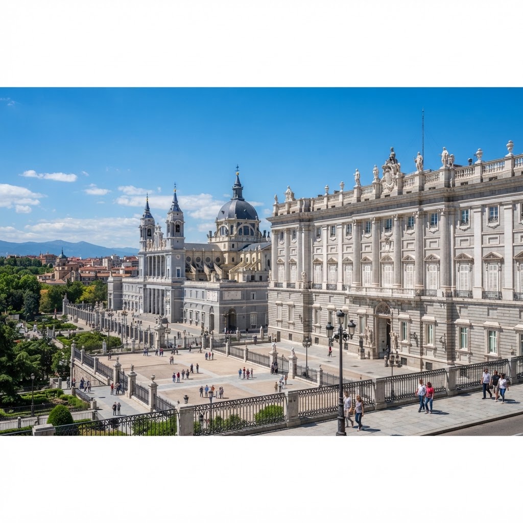 The majestic Royal Palace as seen from the surrounding historic district.