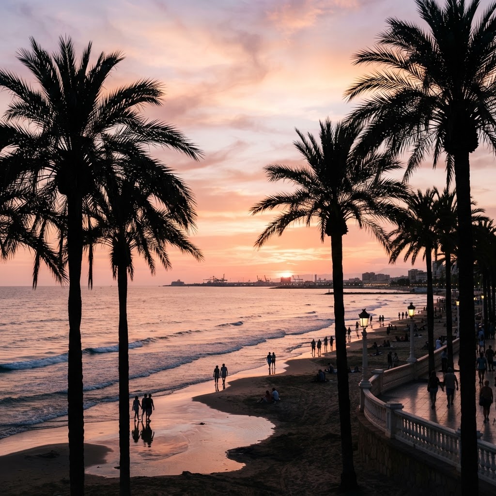 Golden hour at Malvarrosa Beach is the perfect end to a day in Valencia.