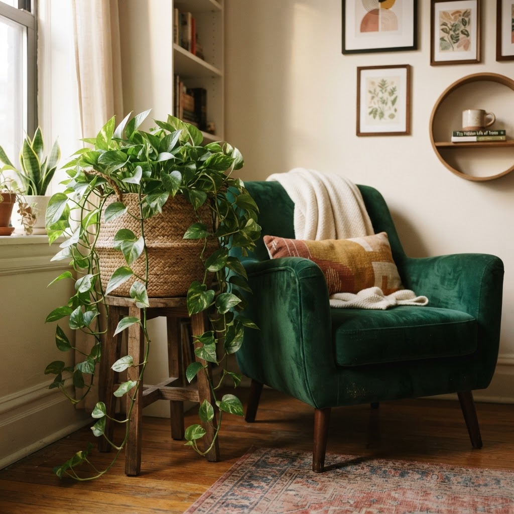 Plants bring life and organic color to cold, white spaces.