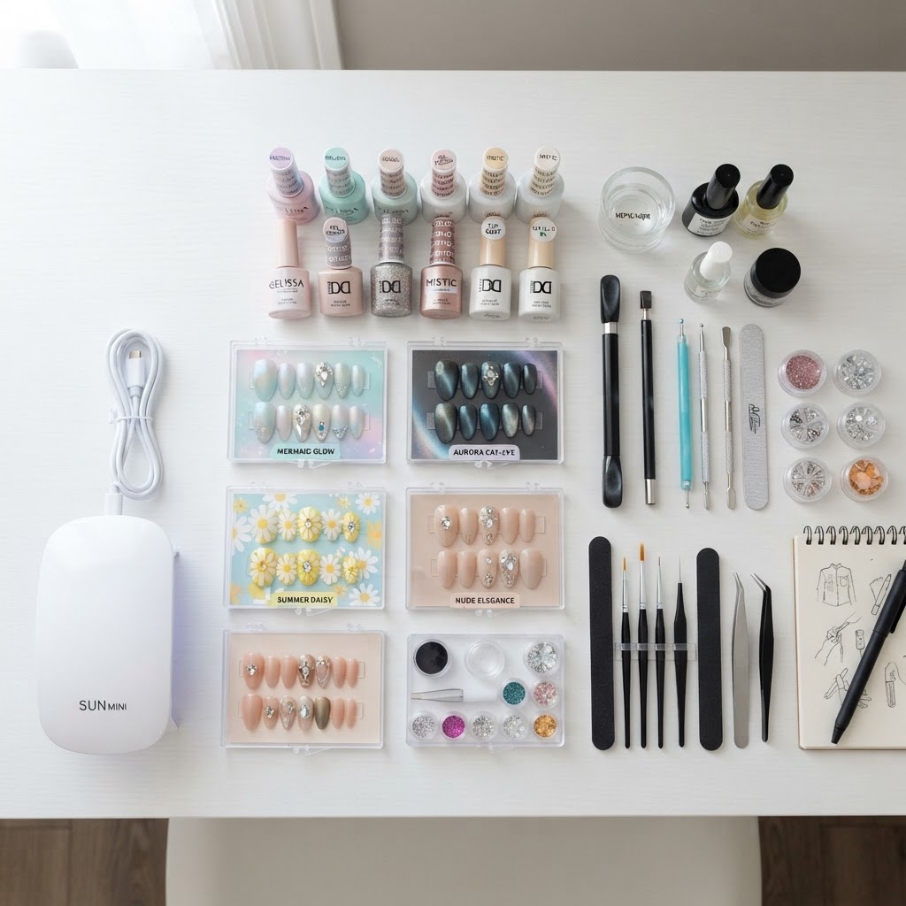 Essential tools you need for your at-home DIY nail art kit.