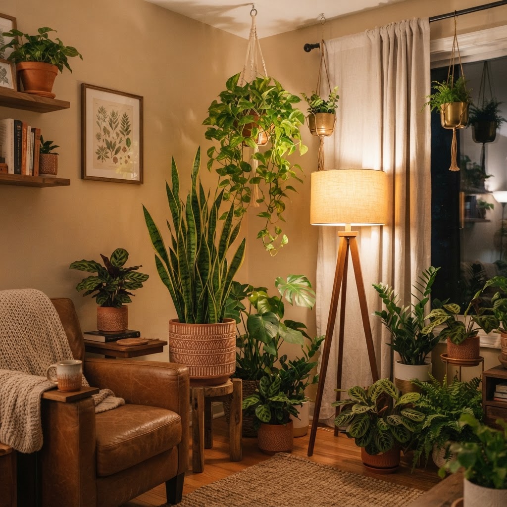 Adding greenery is an easy, budget-friendly way to bring life to an apartment.