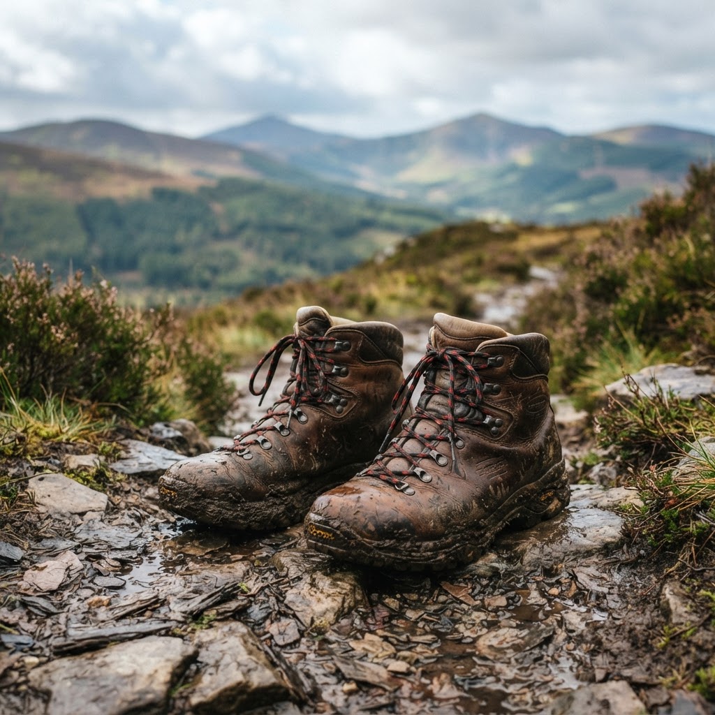 Sturdy, waterproof boots are mandatory for Irish terrain.
