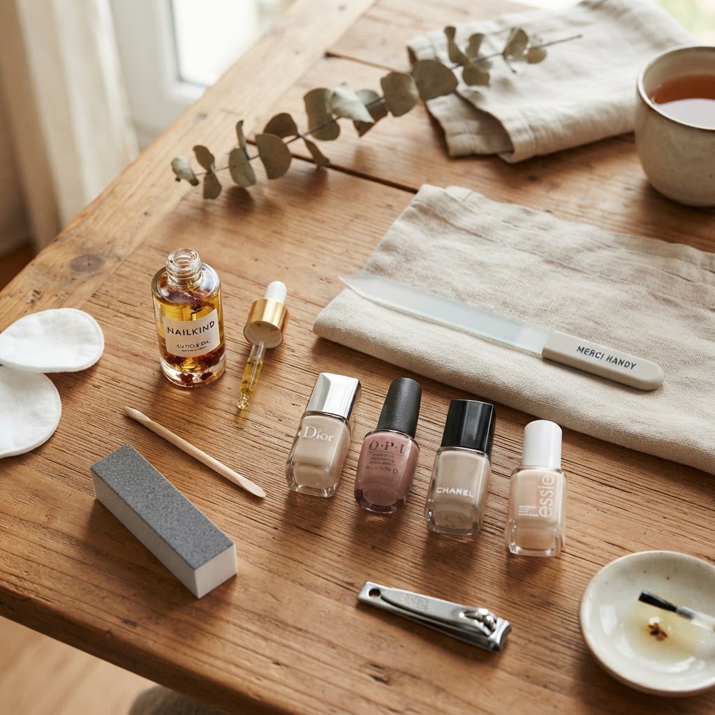 Essential tools for a perfect DIY manicure at home.