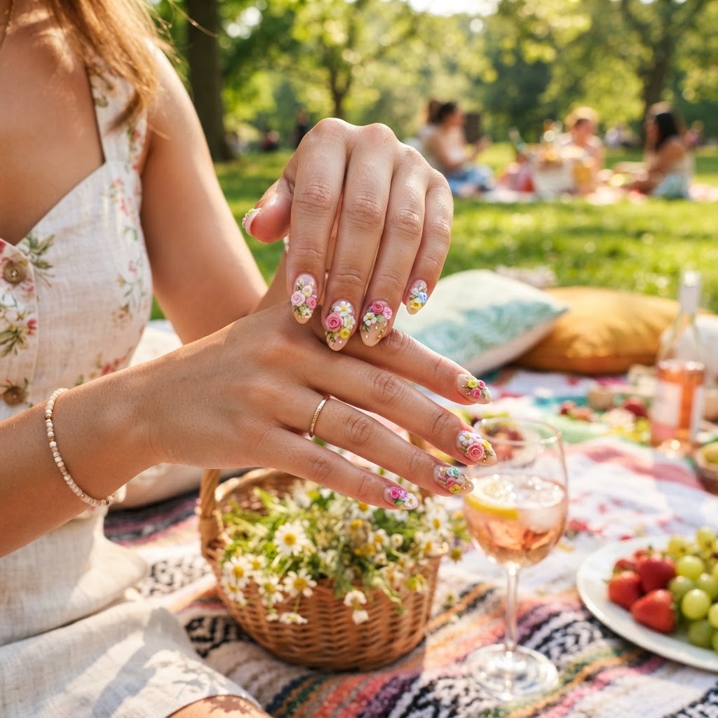 3D floral designs are perfect for summer aesthetics.