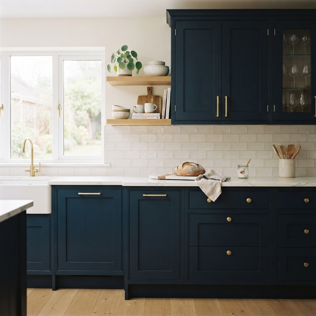 Swapping hardware is an easy, reversible way to modernize cabinets.