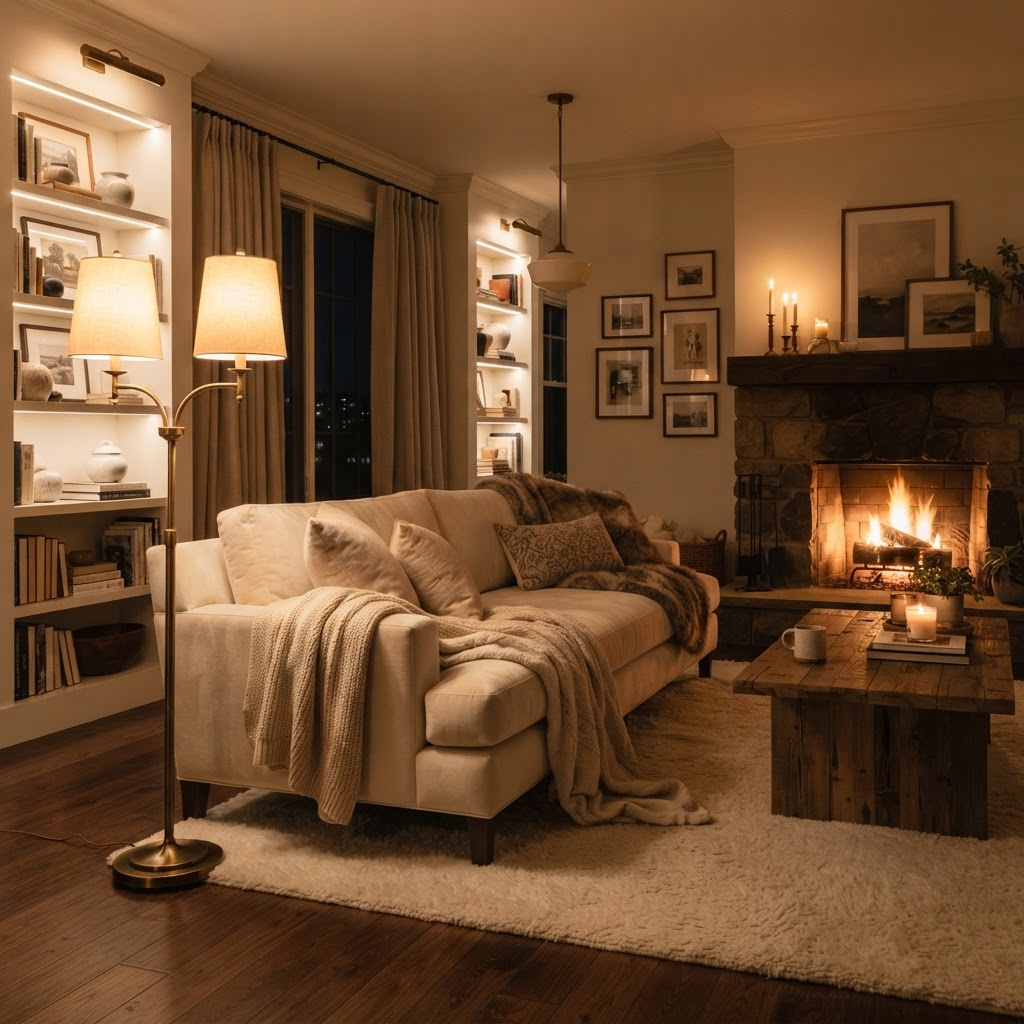 Warm lighting instantly elevates the mood of any room.