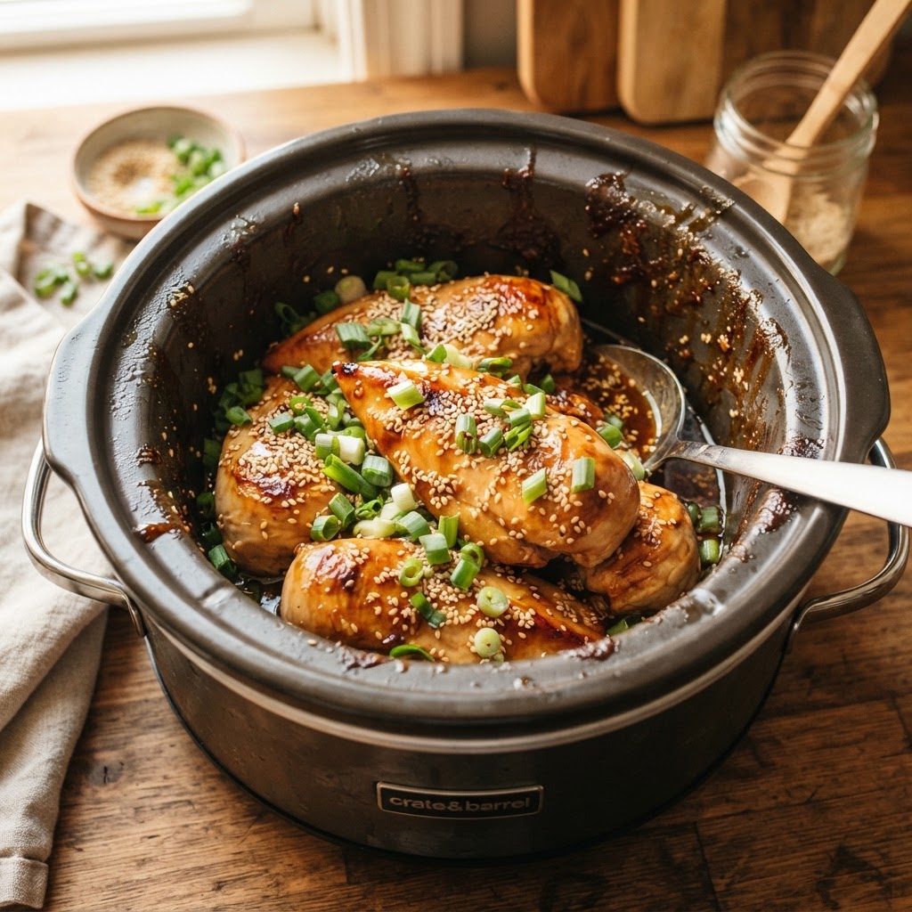 The finished honey garlic chicken, perfectly glazed and ready to serve.