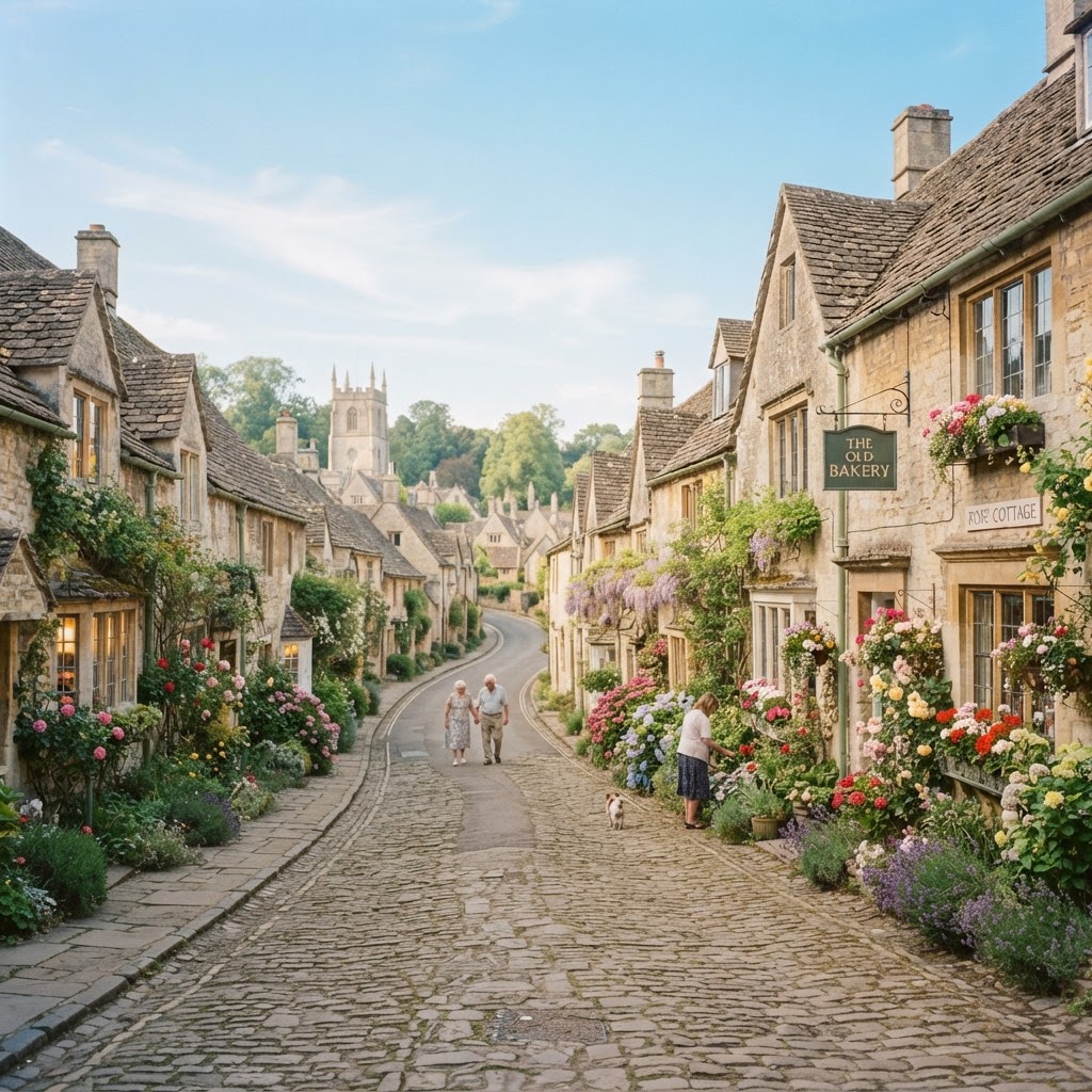 The timeless charm of a Cotswolds village.