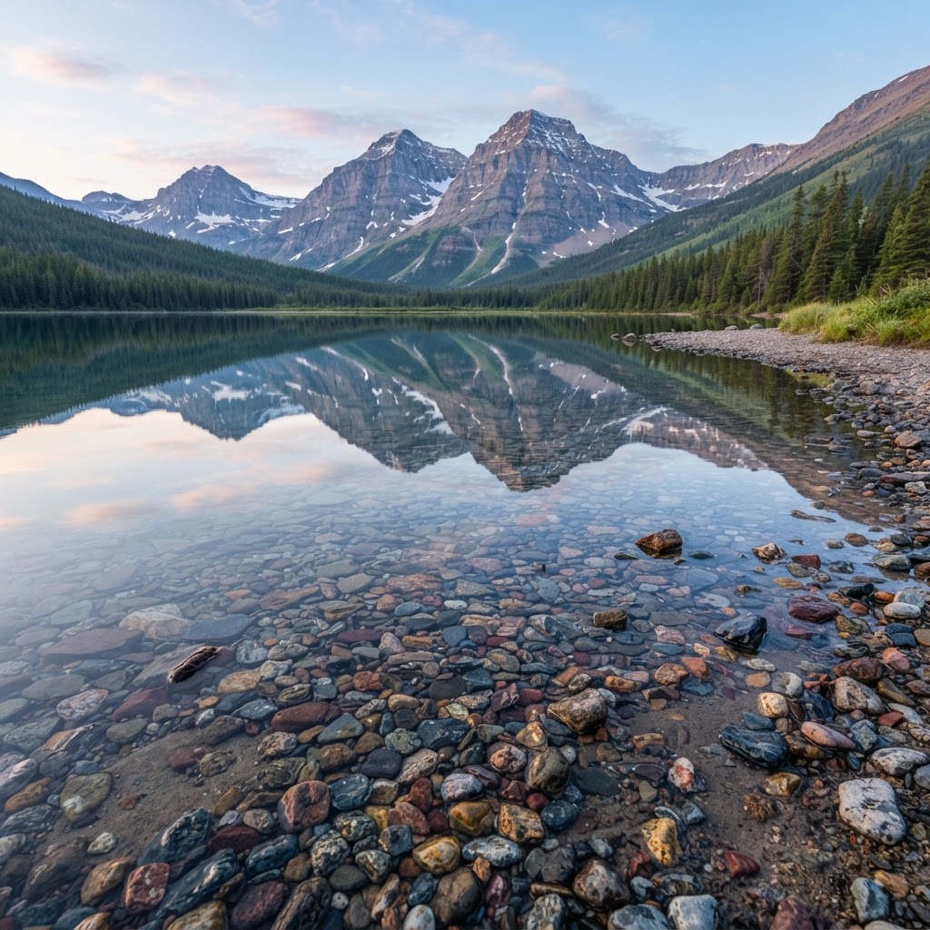 Crystal clear water makes for a flawless mirror effect.