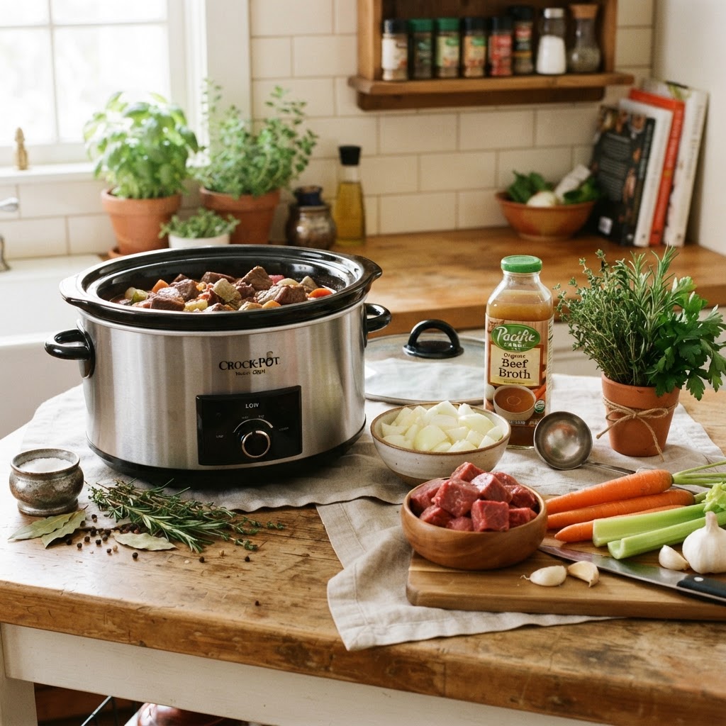 Fresh ingredients ready to be added to your favorite slow cooker meal.
