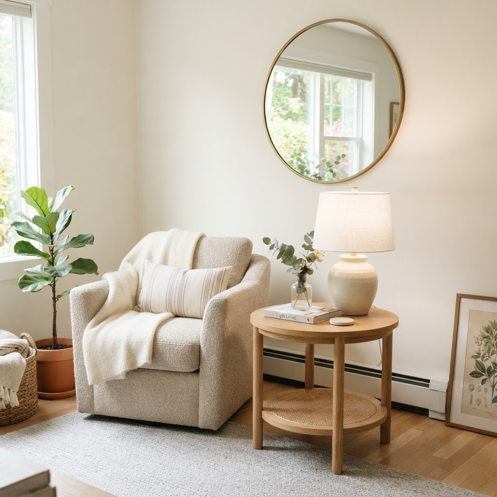 Mirrors are a simple way to reflect light and expand your apartment's visual space.