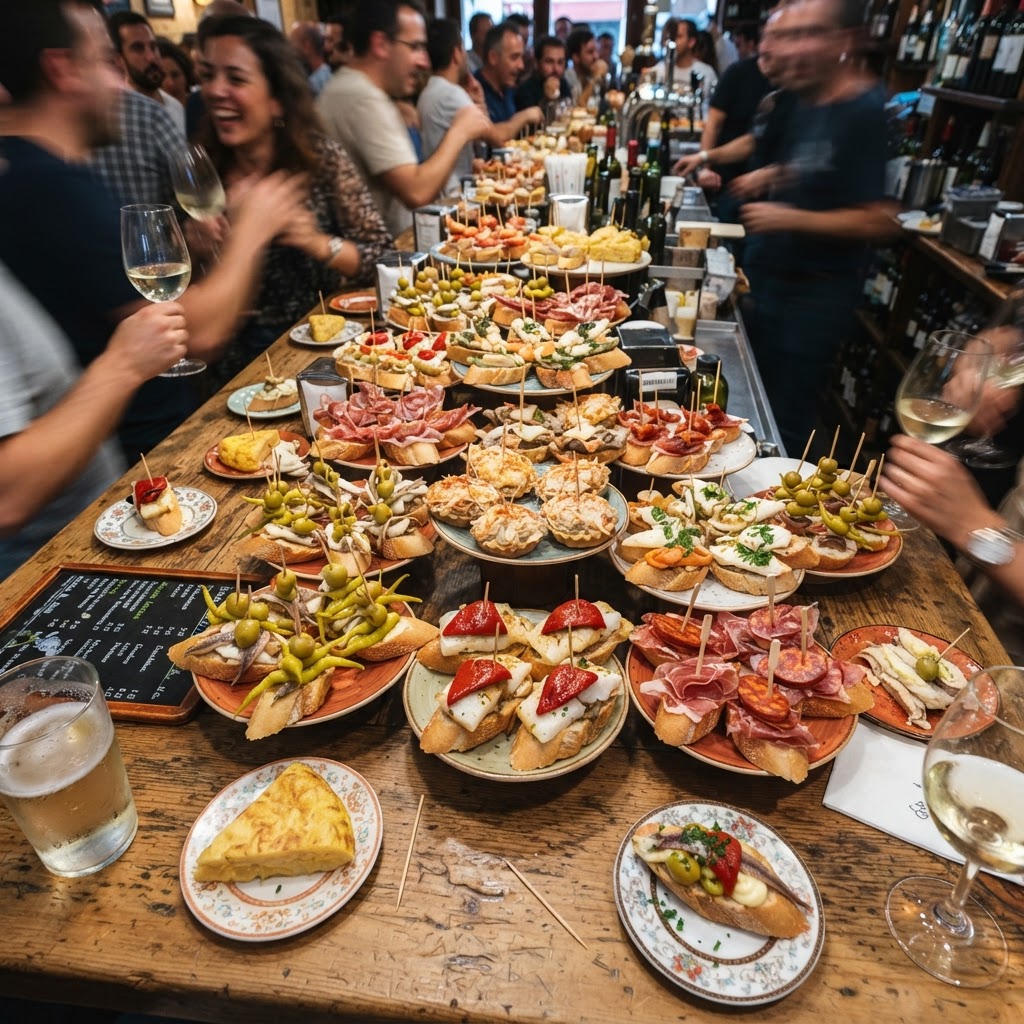 The legendary pintxos culture of San Sebastián.