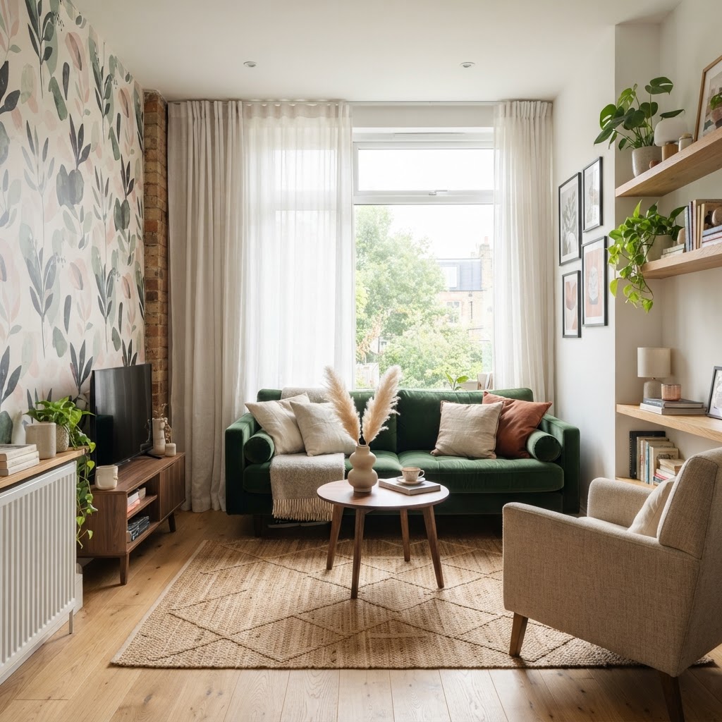 Transform blank rental walls with high-quality peel-and-stick wallpaper.