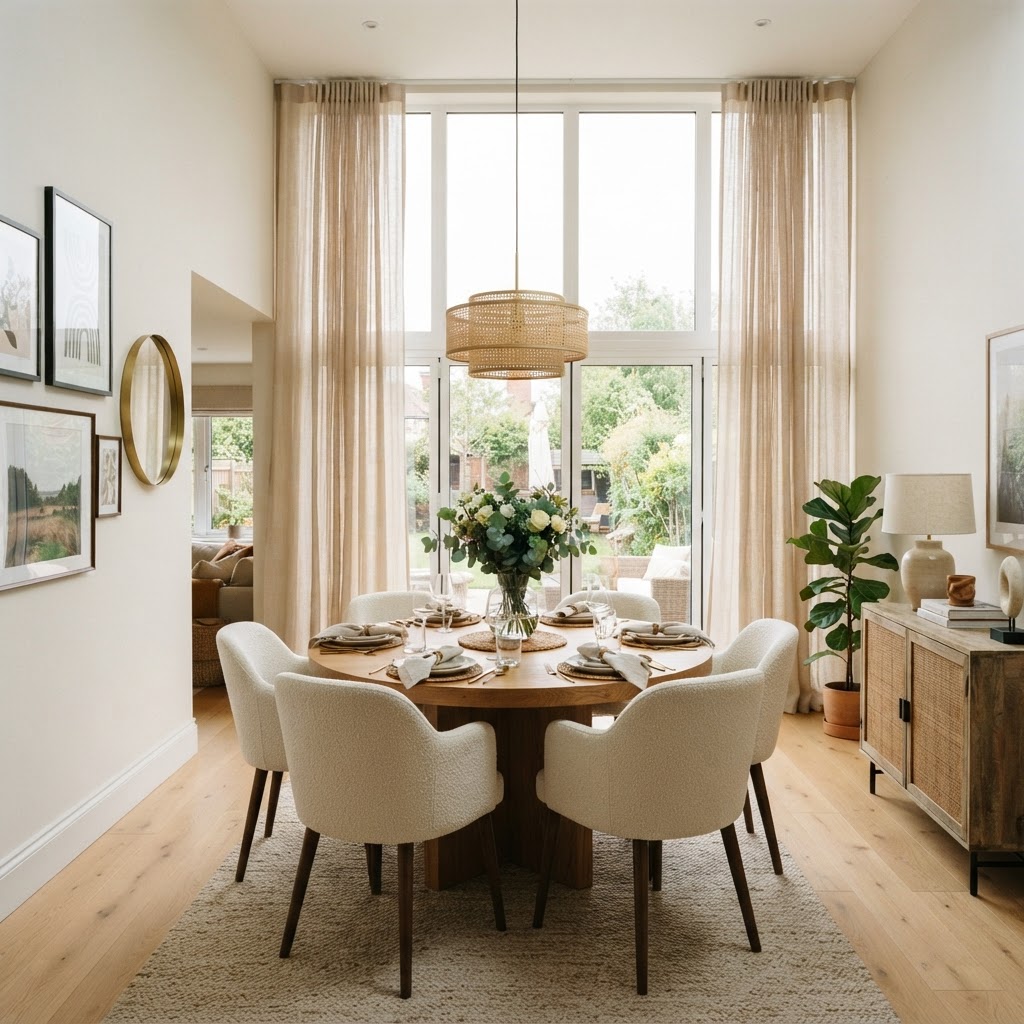 Floor-to-ceiling curtains can make any room feel taller and more luxurious.