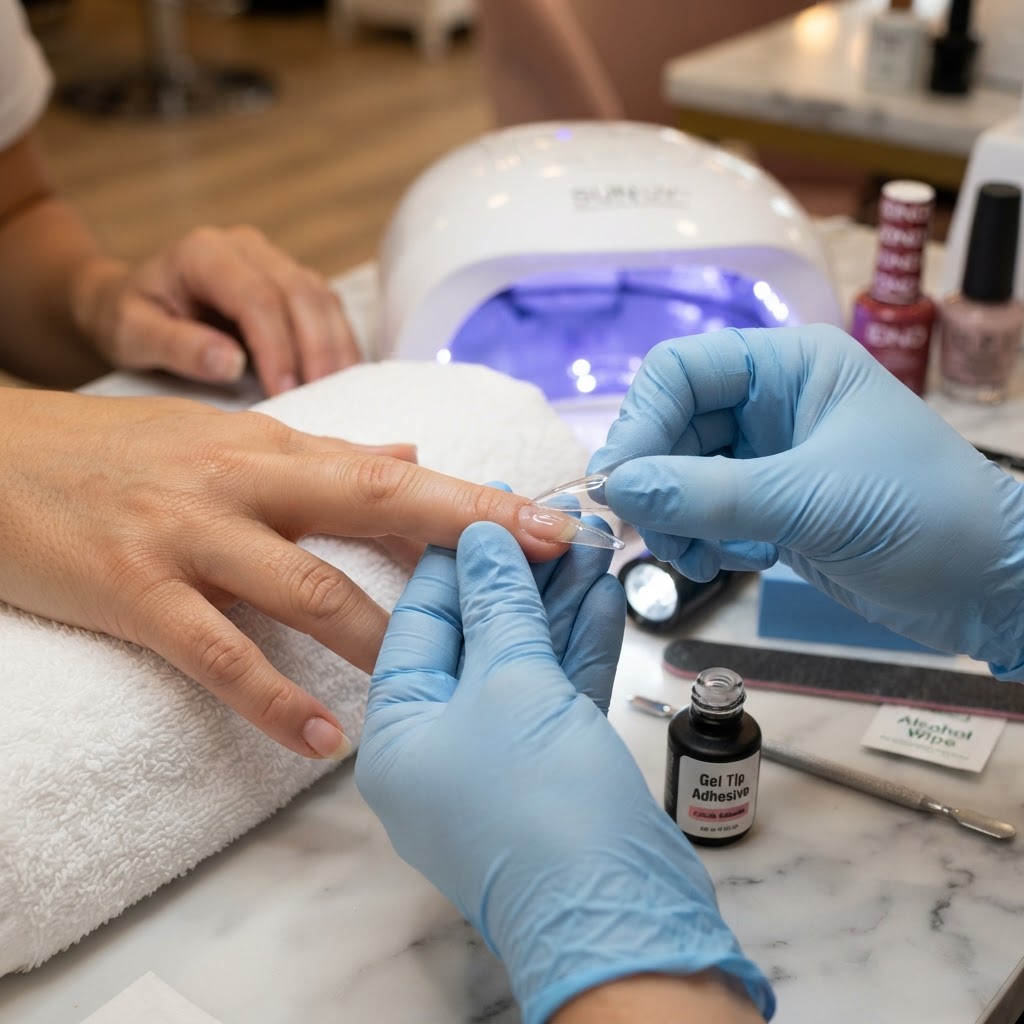 Professional application technique is vital for a durable and clean-looking manicure.