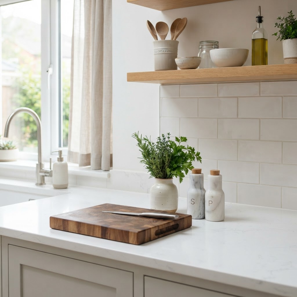 Use small, functional decor items to add personality without clutter.