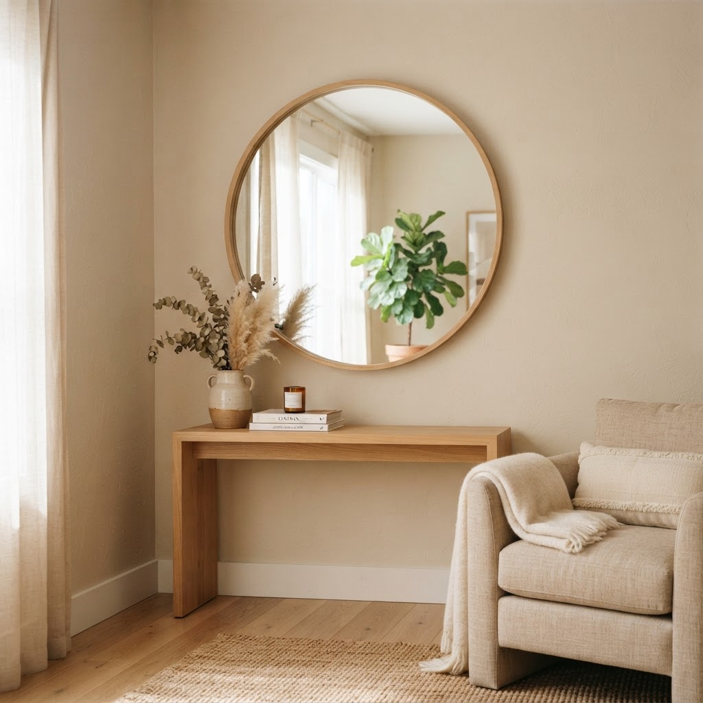 Strategic use of mirrors and light paint makes any room look bigger.