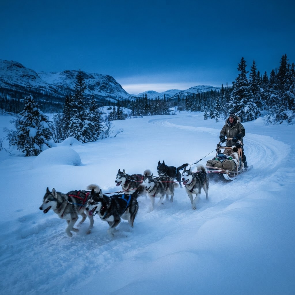 Dog sledding is the ultimate way to traverse the snowy wilderness.