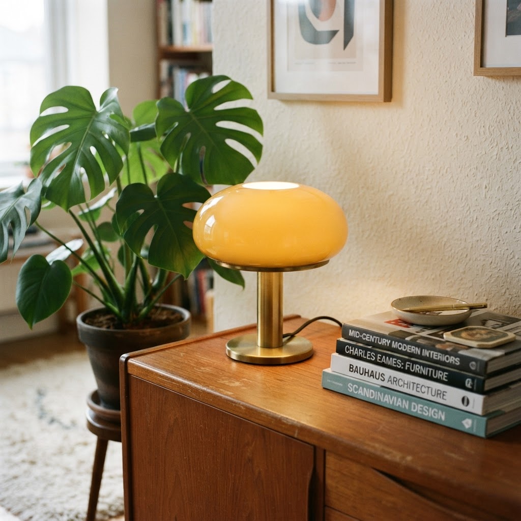 Mushroom lamps are the perfect way to add subtle retro charm to side tables.