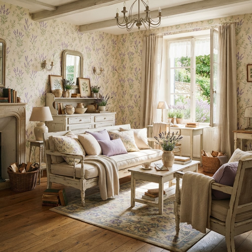 Transform your living room into a serene French escape.