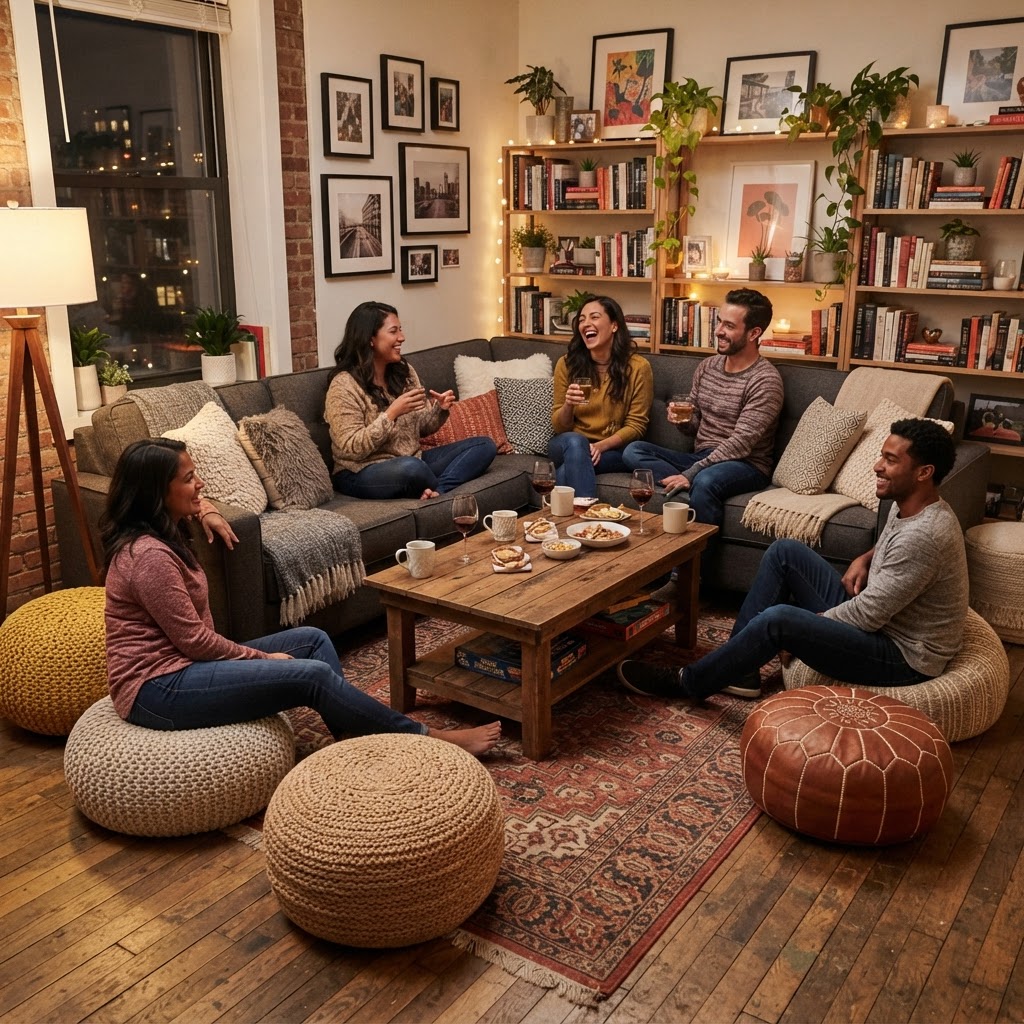 Modular seating allows for flexible arrangements in compact homes.