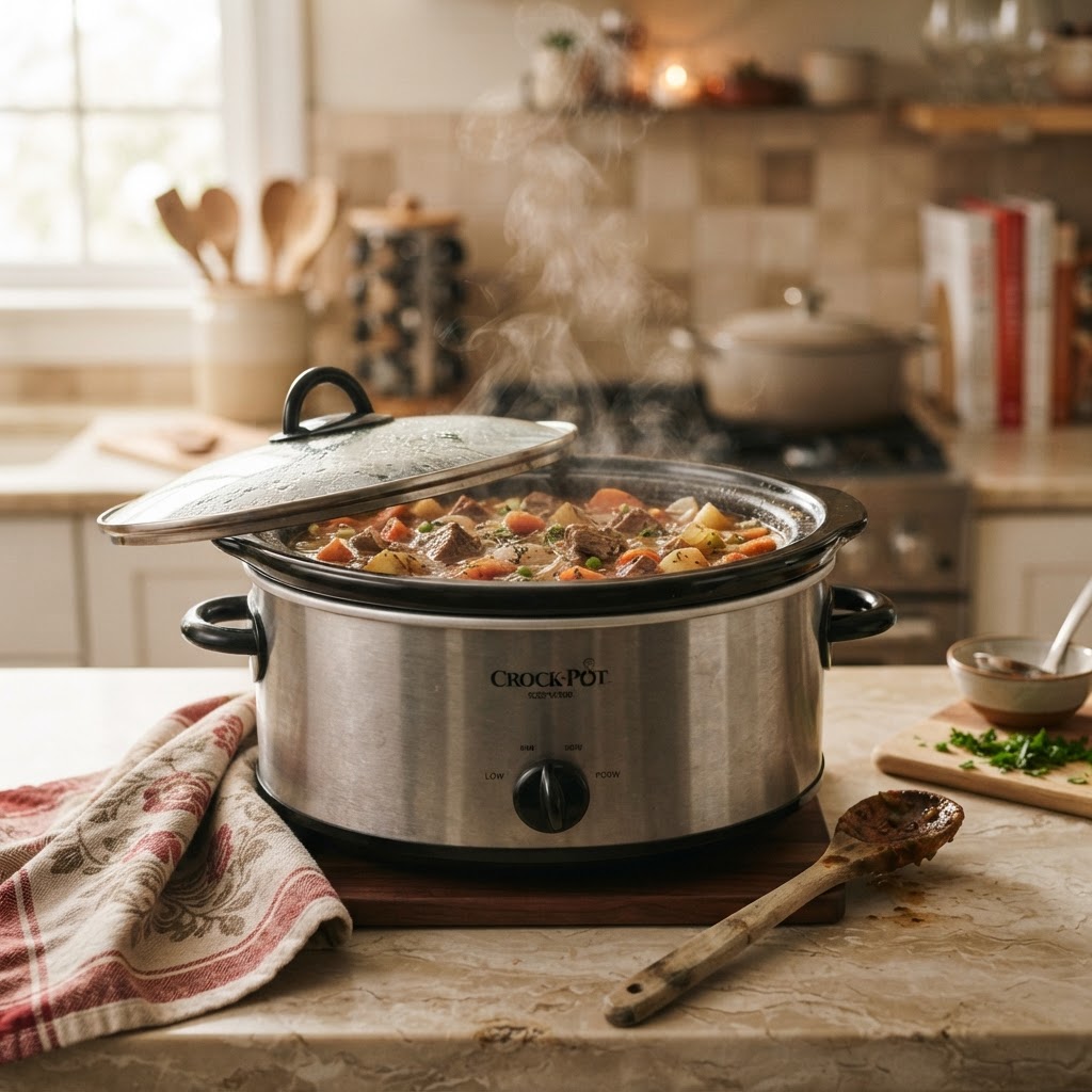 The slow cooking process in action, creating a rich and flavorful broth.