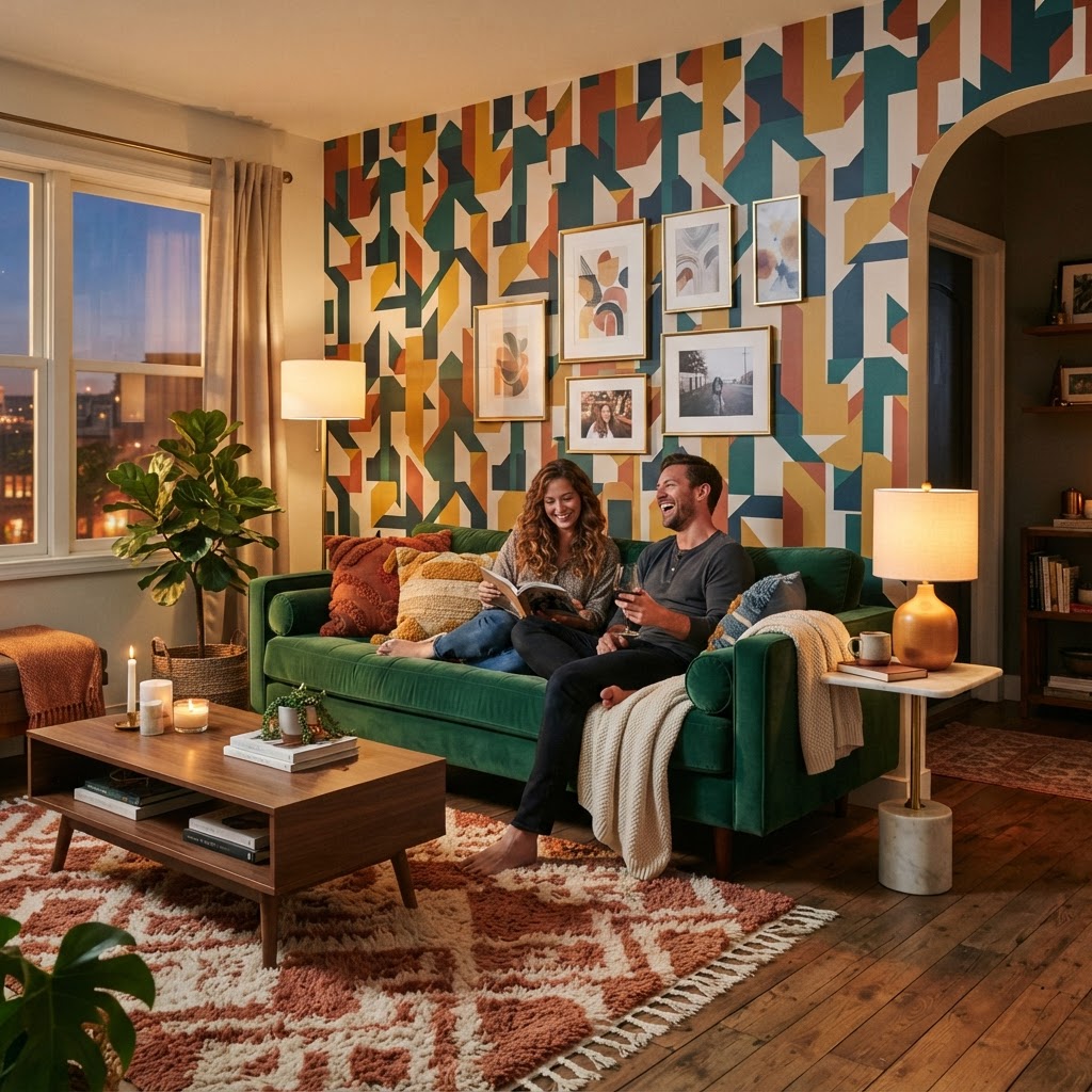 Using peel-and-stick wallpaper to add personality.