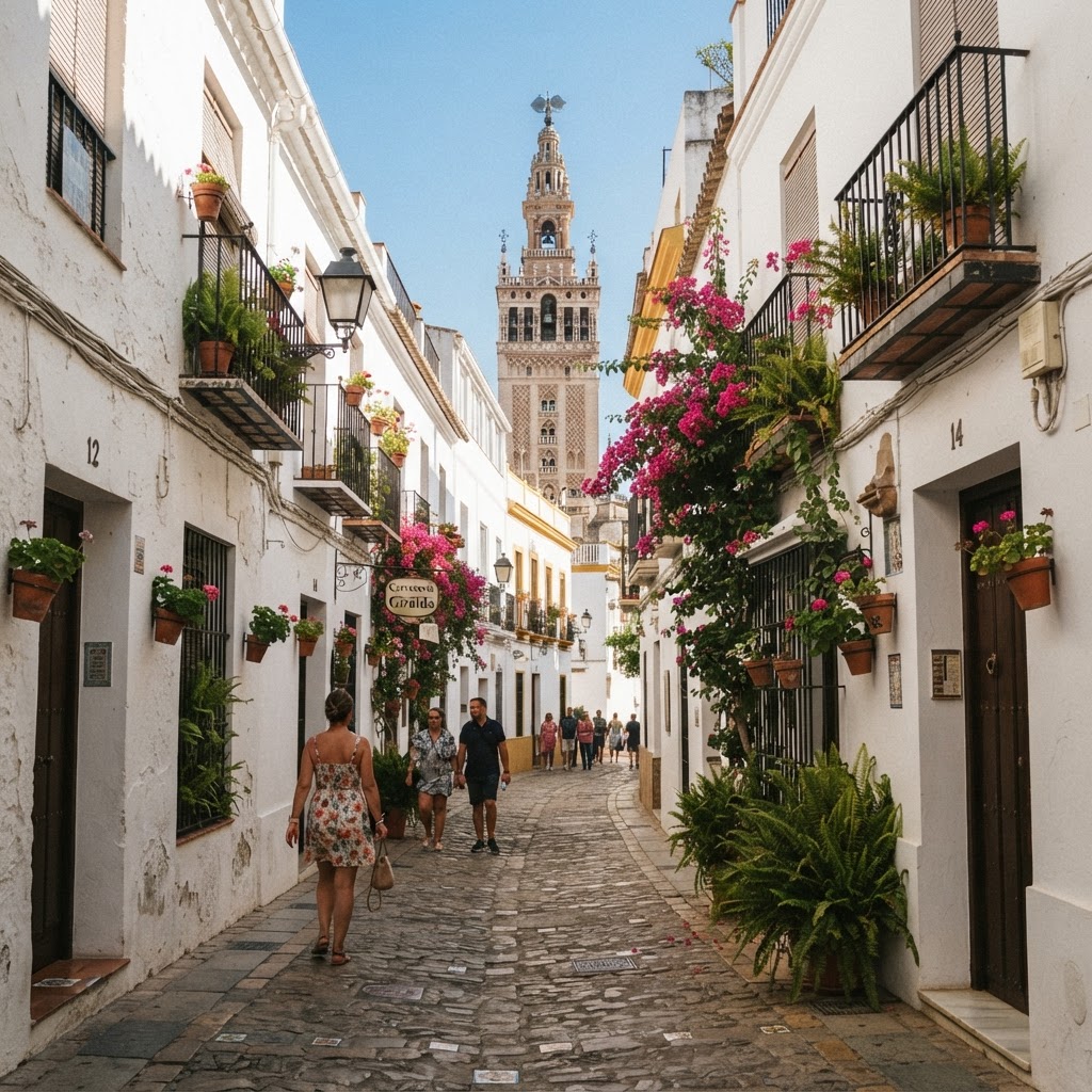 Charming streets of Barrio Santa Cruz.