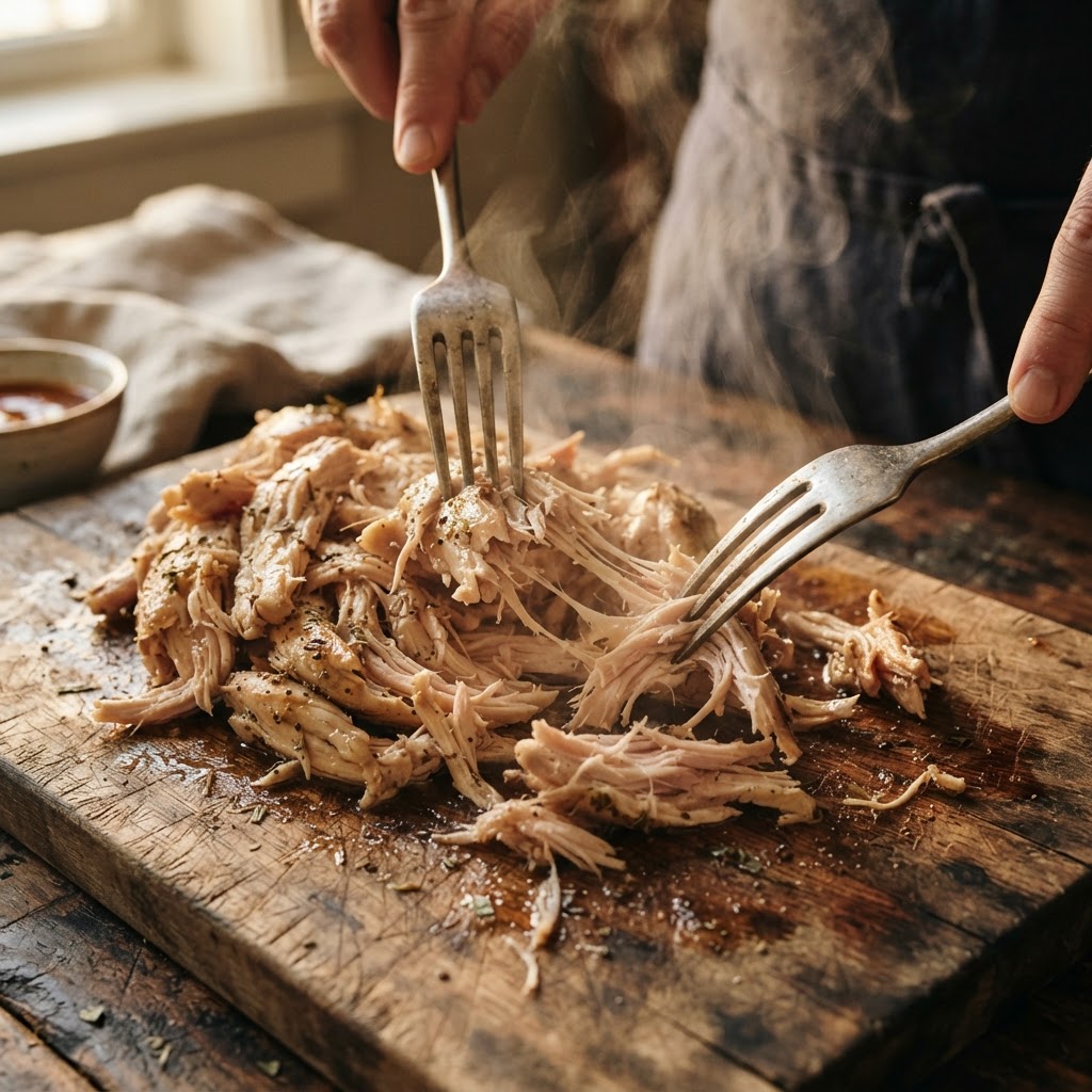 The secret to juicy results: tender, shreddable meat.