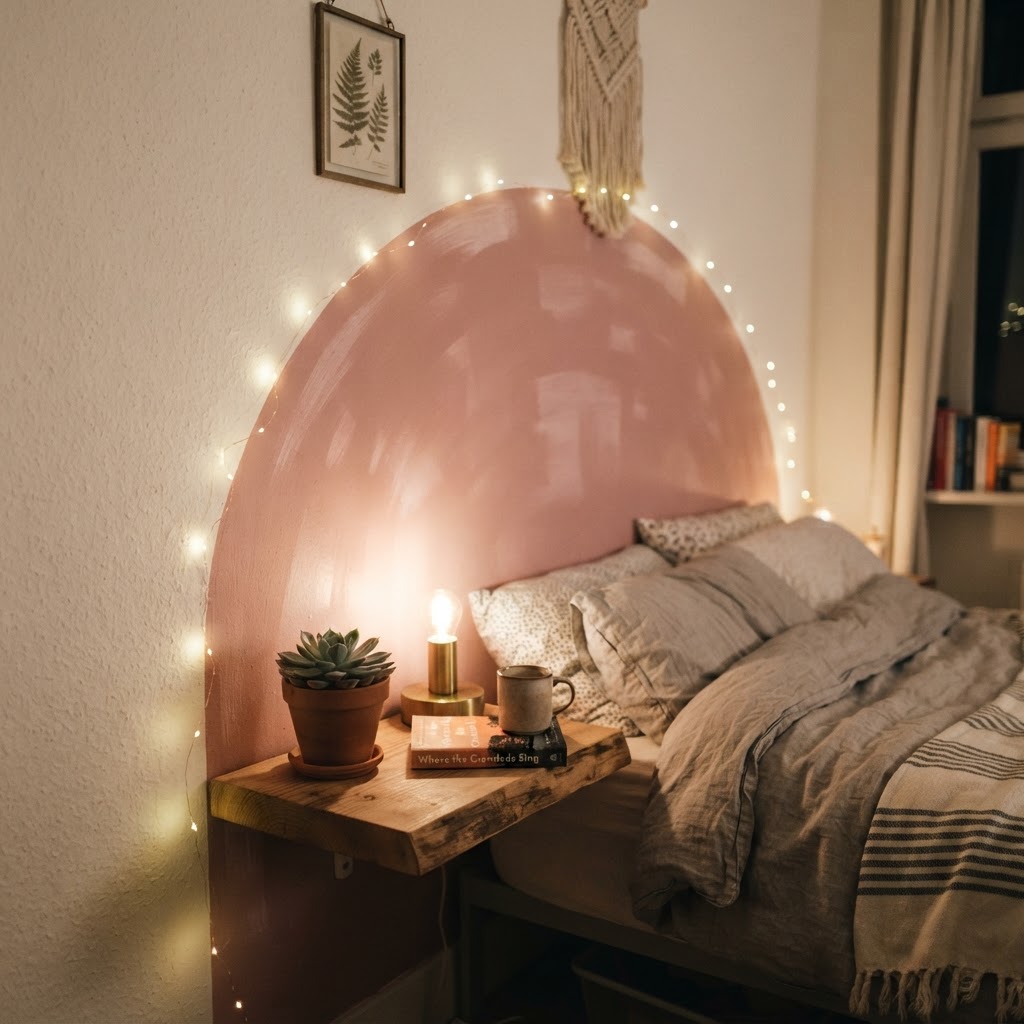 A DIY painted headboard is a budget-friendly way to add style.