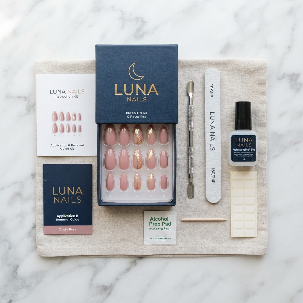 Everything you need for a professional-grade press-on manicure at home.