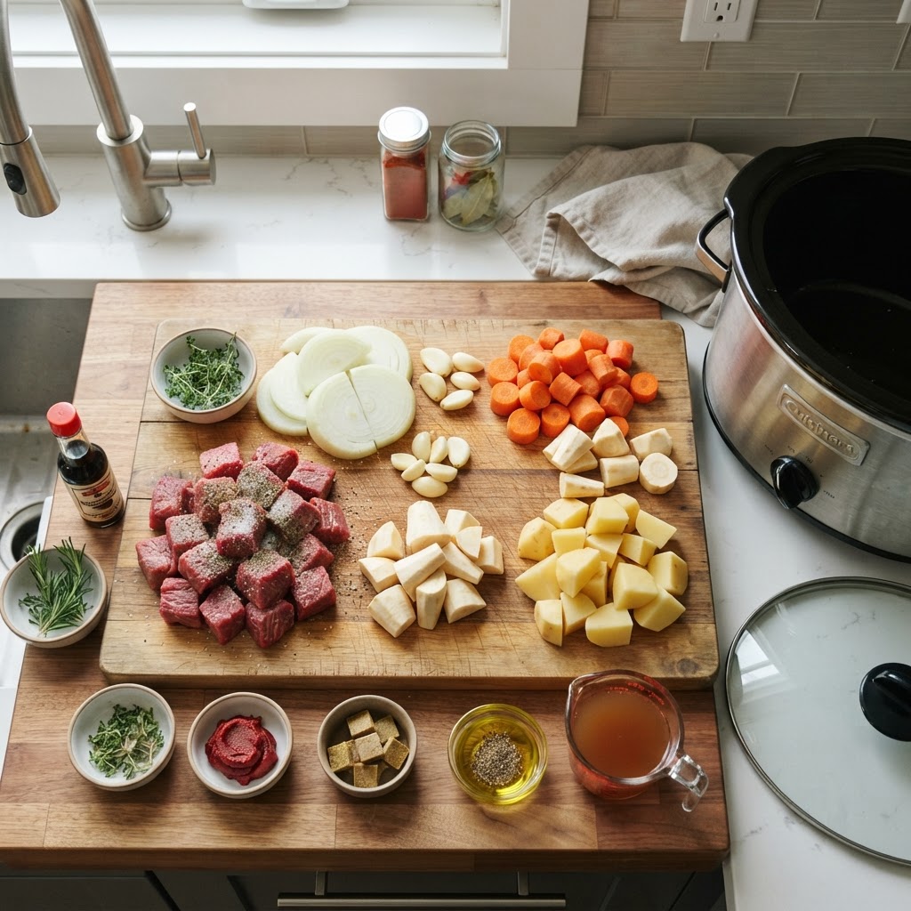 Prep all your ingredients beforehand for easy dump-and-go cooking.