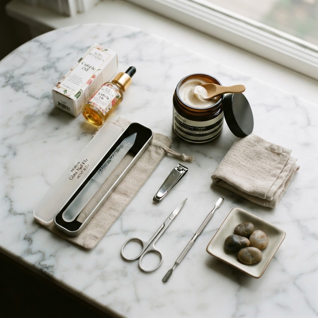 Essential tools for a professional diy manicure.