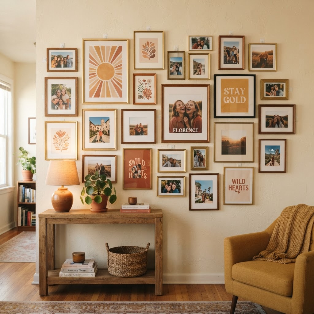 Command hooks make gallery walls possible in any rental.