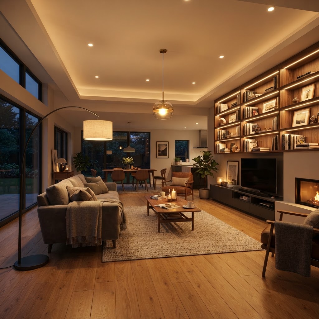 Use different types of lighting for depth and warmth.