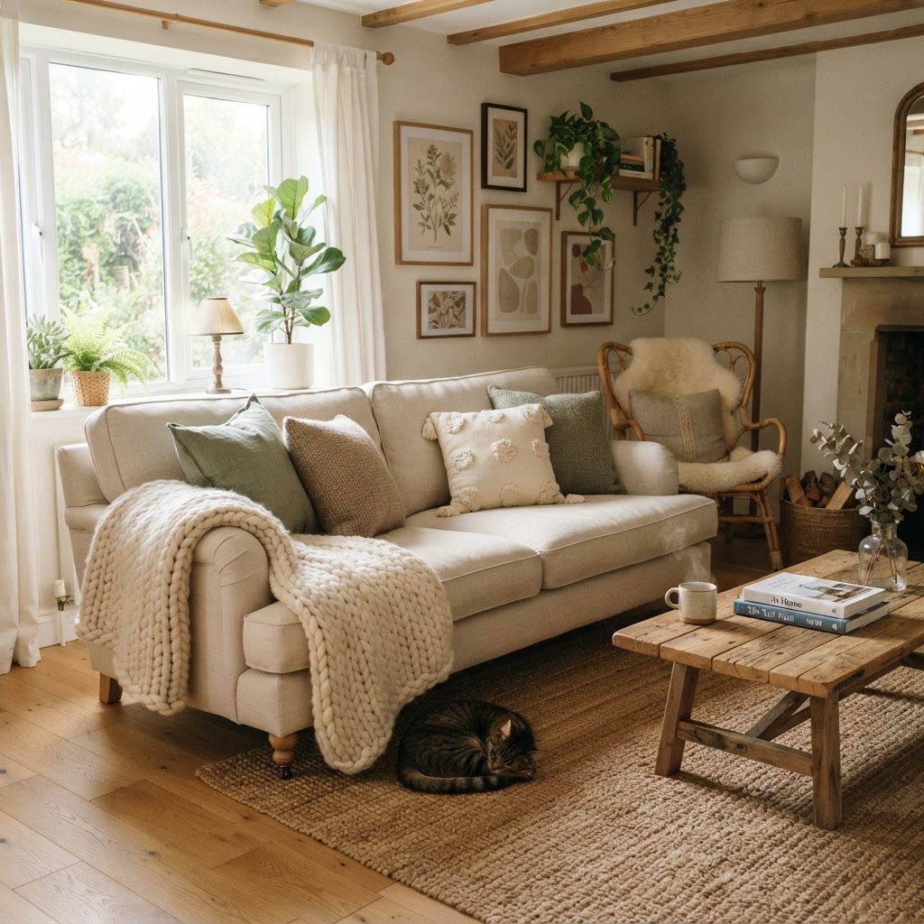 Textile layering adds instant warmth and comfort.