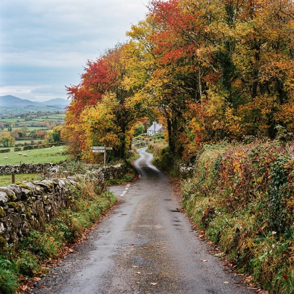 Scenic driving routes across the Irish countryside offer endless opportunities to witness the transformation of the landscape.