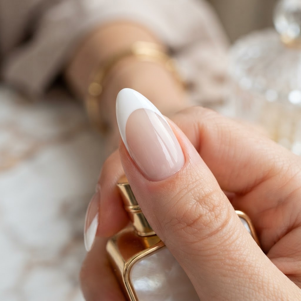 The perfect french tip finish for a clean, classic look.